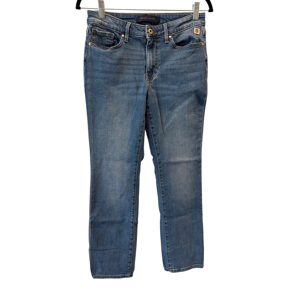 Tommy Hilfiger Tribeca Straight Jeans Women's Size 6 Blue Mid Rise Stretch Denim